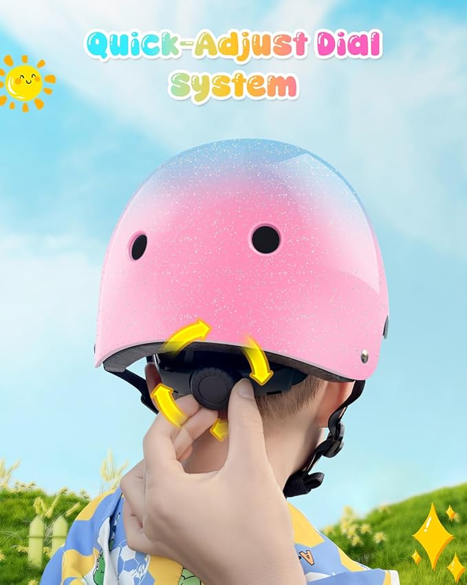 Kids Helmet, Toddler Adjustable Kids Ages 3-8 Years Old Boys Girls Multi-Sports Safety