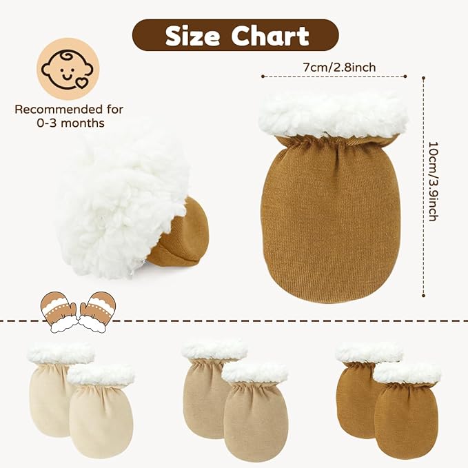 Cute Baby Mittens Newborn, No Scratch Baby Boy Mittens, Baby Girl Hat Gloves for Toddlers, Infant, Newborn