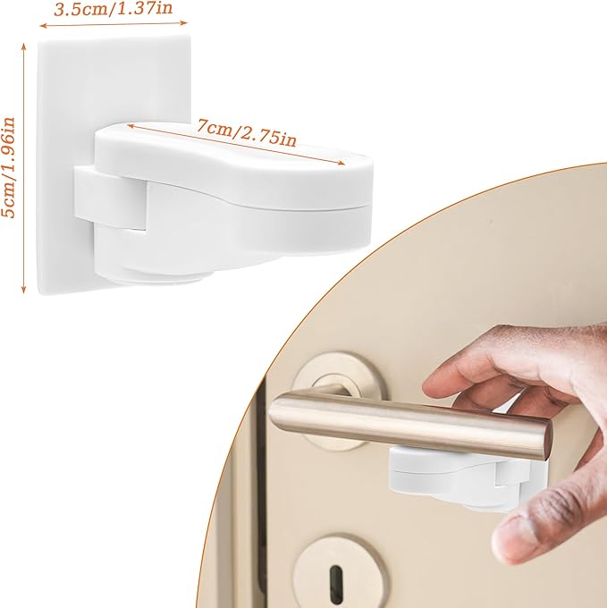 6P Child-Proof Door Lock Coolrunner Baby Proofing Door Handle Locks, Child Proof Door Lever Lock with Strong Adhesive for Protecting Kids and Toddler