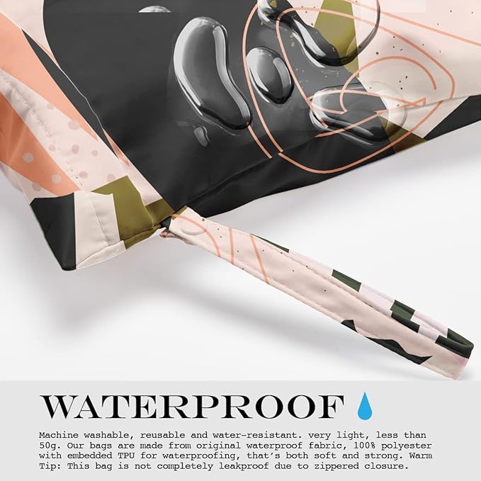 Wet Dry Bag for Swimsuit, Travel, Beach, Pool, Stroller, Diapers, Dirty Yoga Gym Clothes, Makeup Bag, Waterproof Tropical Palm Leaves Decor Jungle Palm Leaf Favors