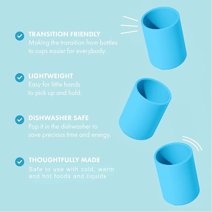 Avanchy Silicone Training Cup – 12 oz Open Cup for Toddlers and Infants – Ideal for Baby Led Weaning and Transitioning from Bottles, Yellow