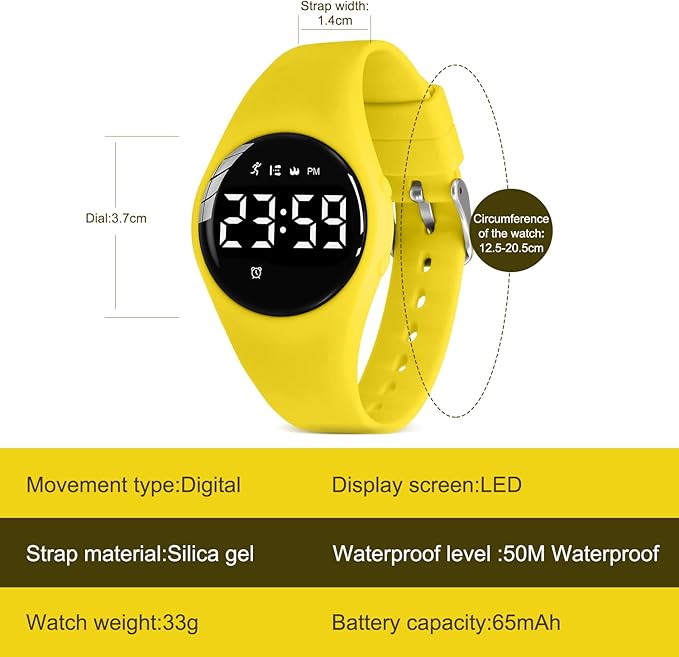 Kids Watches for Girls Boys Digital Sport Watch with Step Counter Pedometer Vibration Alarm Clock, No App Waterproof Fitness Tracker Kids Watch Boys Girls Teens Students Ages 5-16