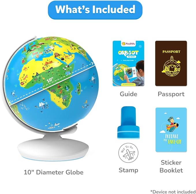 PlayShifu Globe for Children – Orboot Earth: Interactive Kids Globe with 1000+ Facts on Animals, Places & Monuments | Tech-Powered Learning Toy & STEM Gift for Kids Ages 4–10