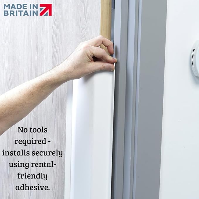 Cardea Child Safety Door Finger Pinch Guard Hinge Protector for The Front of The Door – White (2 Pack)