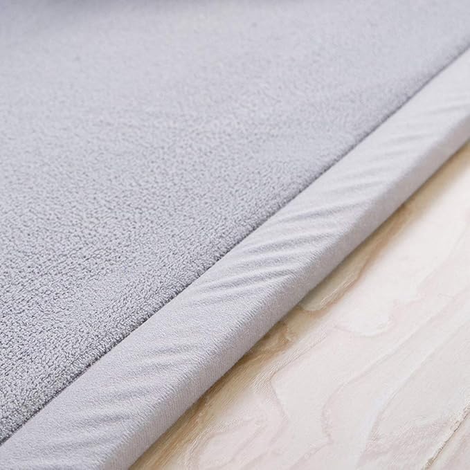 Loartee Coral Velvet Crawling Rugs & Play Mat (6'8"x 6'8", Gray) for Toddler Children & Yoga Exercise