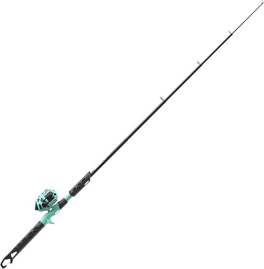 Zebco Rambler Fishing Reel and Rod Combo, Durable Fiberglass Rod with Built-in Carabiner, Patented No-Tangle Reel, Pre-Spooled with 8-Pound Zebco Fishing Line
