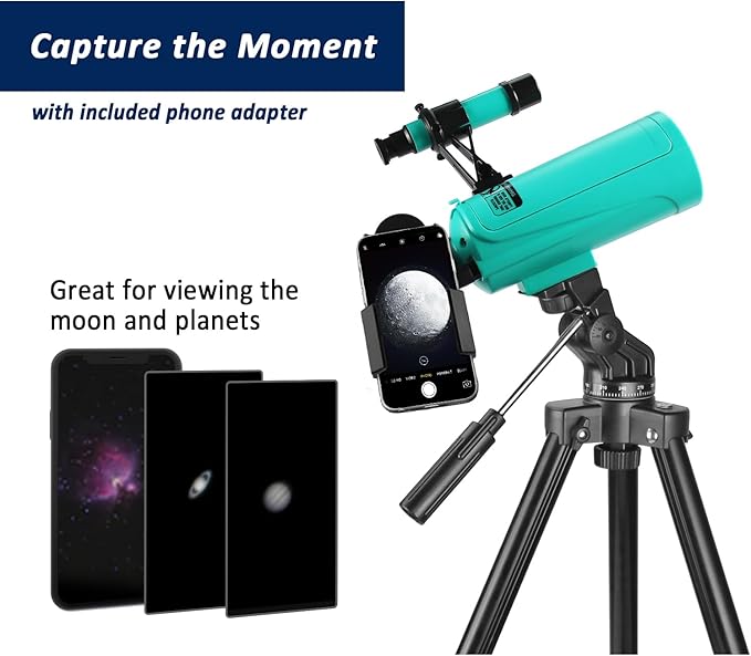 Maksutov-Cassegrain Telescope, Mak60 Telescopes for Kids Adults 750x60mm, Compact Portable for Travel, Beginner Astronomy Telescope with Adjustable Tripod Finderscope and Phone Adapter