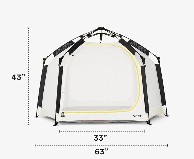 Veer Basecamp | JPMA Certified Portable Pop Up Play Yard/Play Pen for Babies, Toddlers and Kids | Indoor and Outdoor Use | Shade Canopy | Keeps Bugs Out | Playard Safety Certified