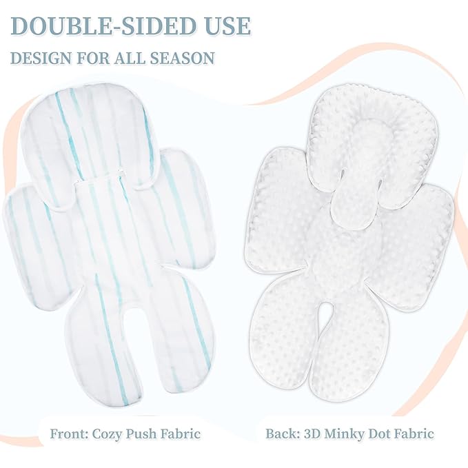 Pea Pod Baby Cushion, 2 in 1 Baby Swings Insert or Girls Extra Soft Breathable Cushion, Compatible for Strollers, and Bouncers, Striped Pattern