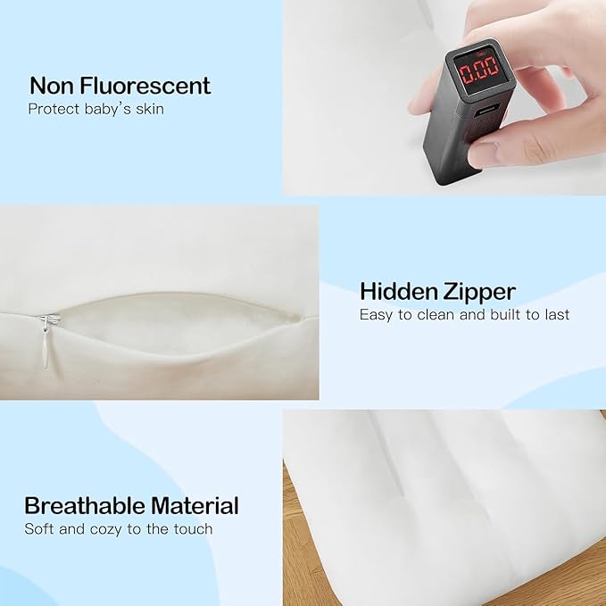 Baby Lounger for Newborn 0-18 Months, Bionic Design Infant Floor Seats & Loungers for Home and Travel, Soft Organic Cotton Baby Lounger, Newborn Babies Shower Gifts