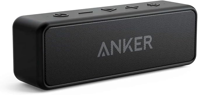 Anker Soundcore 2 Portable Bluetooth Speaker with Stereo Sound, Bluetooth 5, Bassup, IPX7 Waterproof, 24-Hour Playtime, Wireless Stereo Pairing, Speaker for Home, Outdoors, Travel