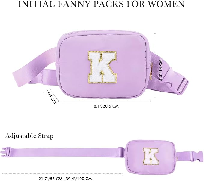 YOOLIFE Fanny Packs - Crossbody Belt Bags for Women, Purple, Small