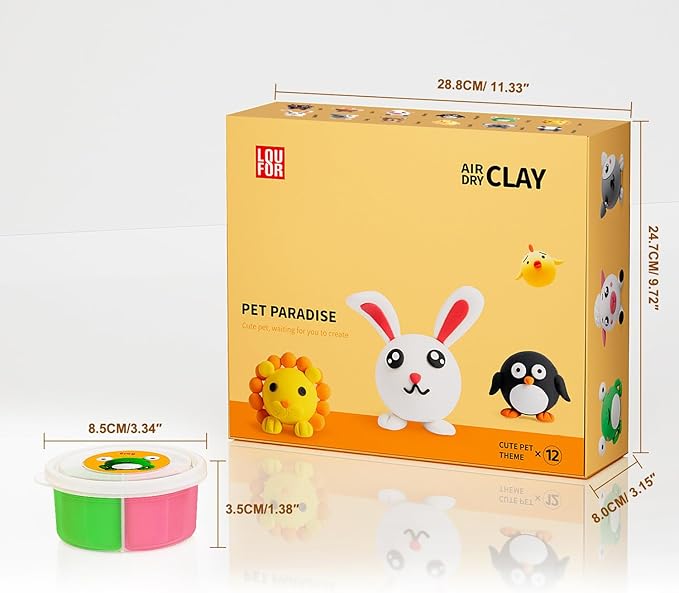 Air Dry Clay Kits - Modeling Clay for Kids, Ultra Light & Soft, Safe & Non-Toxic, DIY Air Dry Clays Kit with Sculpting Tools and Tutorials, Creatible Art Crafts Toys Gifts for Boys Girls