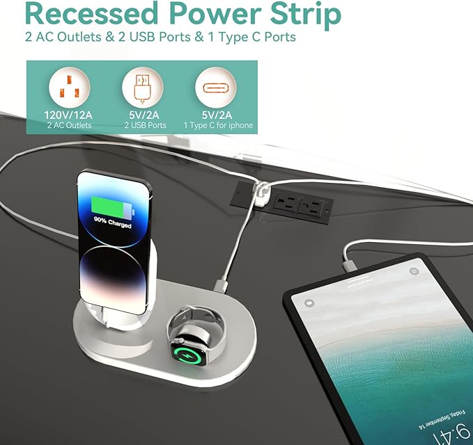 Dresser with Power Outlets Wooden 4 Drawer Dresser with USB and Type C Port Chest of Drawers for Bedroom Tall Black Organizer Storage for Living Room Hallway Closet