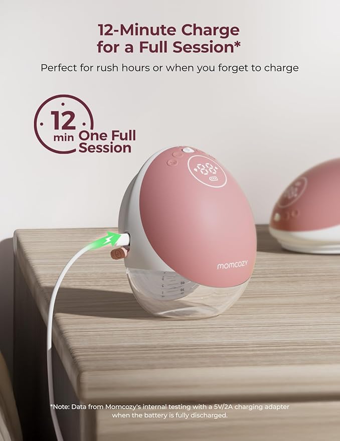 Momcozy Breast Pump Hands Free Upgraded Mobile Flow | M9, App Discreet Control with Personalized Multi-Modes & 15 Levels, Wearable Breast Pump 24mm, 2 Pack Cozy Red