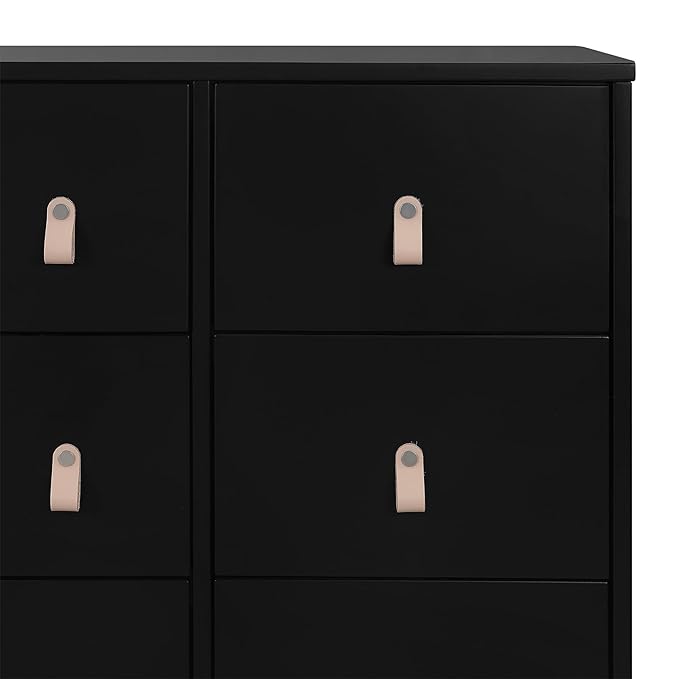 GAP babyGap Legacy 6 Drawer Dresser with Leather Pulls and Interlocking Drawers - Greenguard Gold Certified, Ebony/Natural