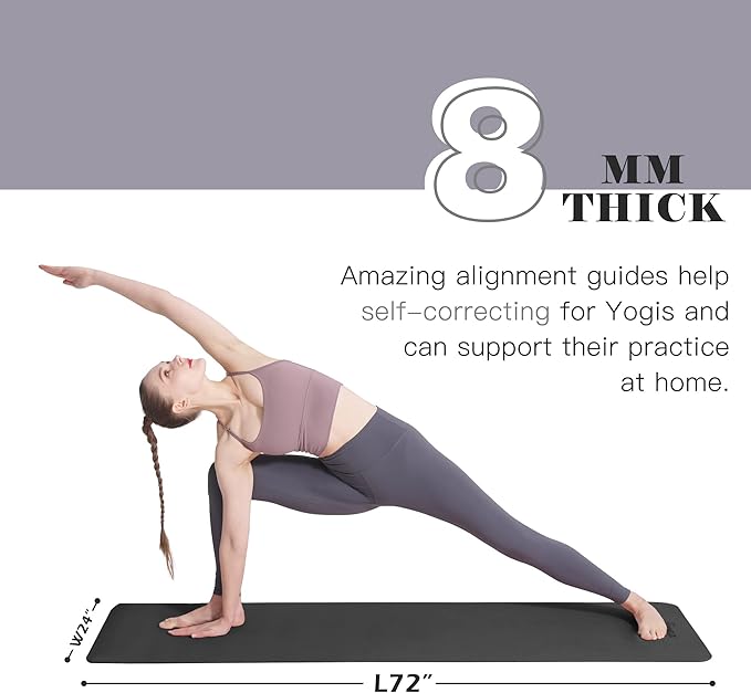 UMINEUX Yoga Mat Extra Thick 1/3'' & 2/5" Non Slip Yoga Mats for Women Eco Friendly TPE Fitness Exercise Mat with Carrying Sling & Storage Bag