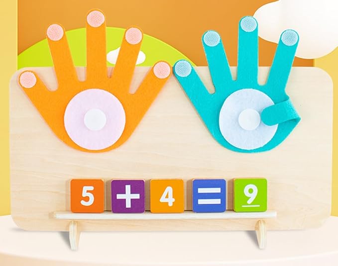 Educational Math Manipulatives Number Counting Blocks for Kids - Finger Arithmetic Game & Math Developmental Toys for 3+ Year Olds | Learning Counting, Addition, Subtraction (Math 01)