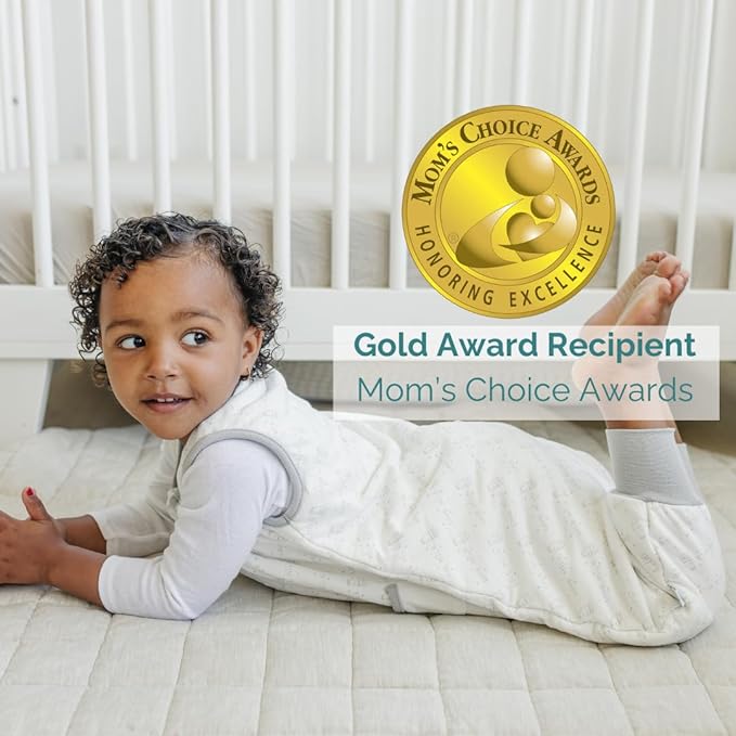 Tealbee Dreamsuit: Toddler Sleep Sack with Feet 12-18 months, 18-24 months - 1.2 TOG All Season Baby Wearable Blanket for Walkers - Rayon made from Bamboo, Organic Cotton Sleep Bag - Love Milk