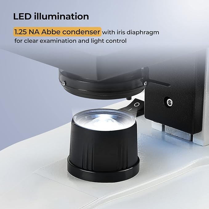 [Blood Version] Vabiooth Dual-View Compound Monocular Microscope 40X-2500X Magnification with 7" LCD Screen 5MP E-Eyepiece, Adjustable Mechanical Stage, Aluminum Carry Box for observing Live Blood