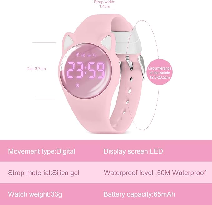 Kids Watches for Girls Boys Digital Sport Watch with Step Counter Pedometer Vibration Alarm Clock, No App Waterproof Fitness Tracker Kids Watch Boys Girls Teens Students Ages 5-16