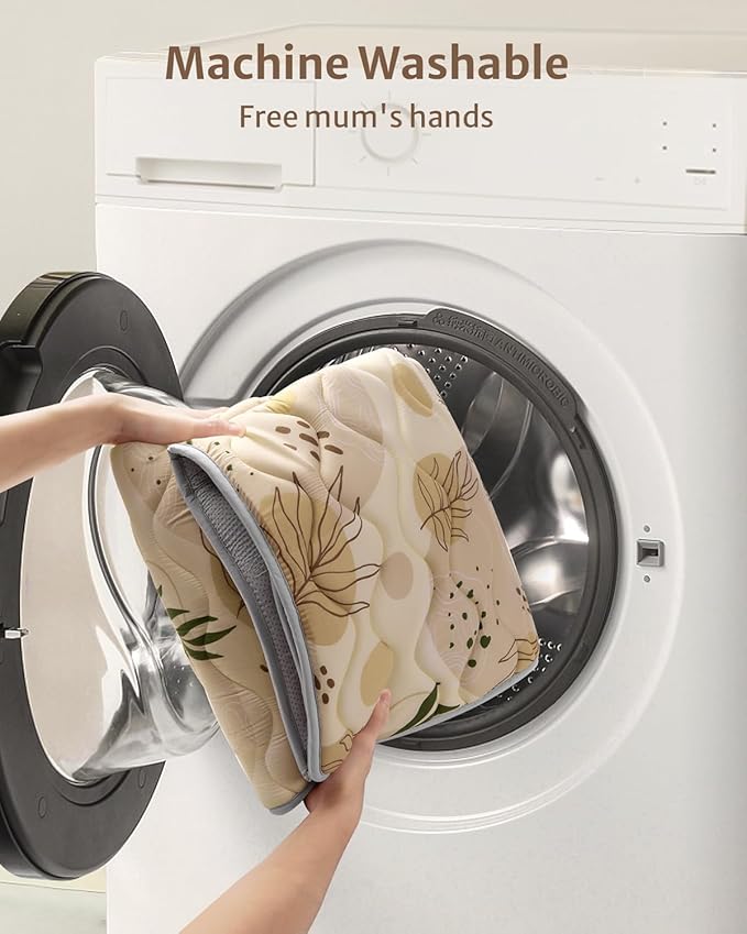 Blissful Diary Portable Baby Play Mats for Floor, Thick Cushioned Foldable Baby Crawling Mat for Indoor Outdoor, Non-Slip & Washable Kids Playmat for Tummy Time Activity, Earth Tones 43" X 43"