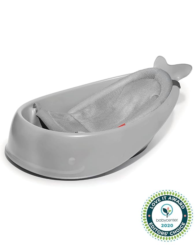 Skip Hop Infant Bath Tub 3-Stage Grow With Baby Smart Sling MOBY Bathtub Grey Age 0+