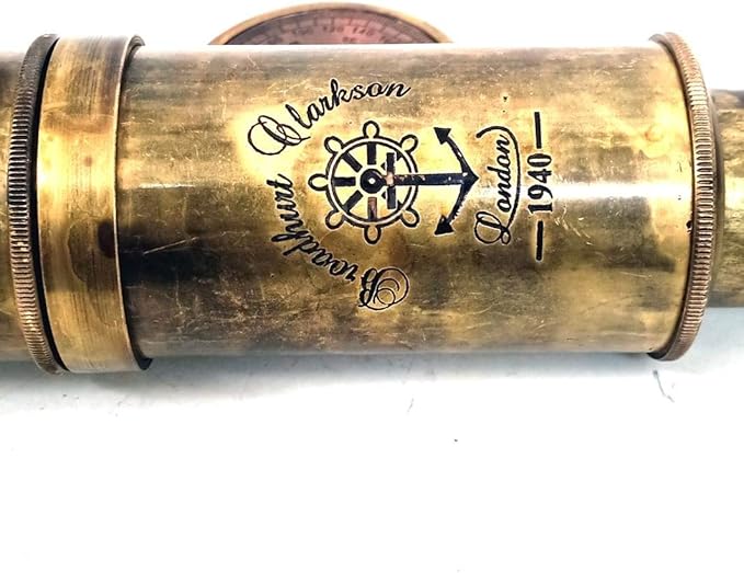 Scout Regiment Brass Telescope 19" London 1940 Broadhurt Clarkson Antique Replica Spyglass Scope High Resolution DF Lens Brilliant Magnification (Scout -19")