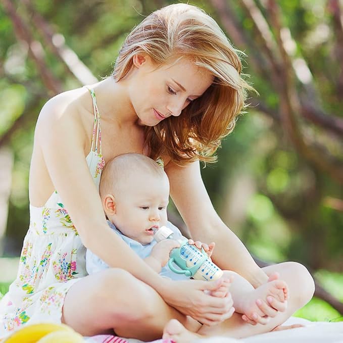 Silicone Baby Bottle Handles, 3PCS Bottle Handles, Baby Bottle Handles has Easy Grip Handles, Bottle Handles for 2.25" Diameter Baby Bottles and Straw Bottles(Pink/Orange/Blue)