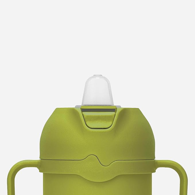 Comotomo Toddler Tumbler 8oz Insulated Sippy Cup with Silicone Straw and Spout, Green