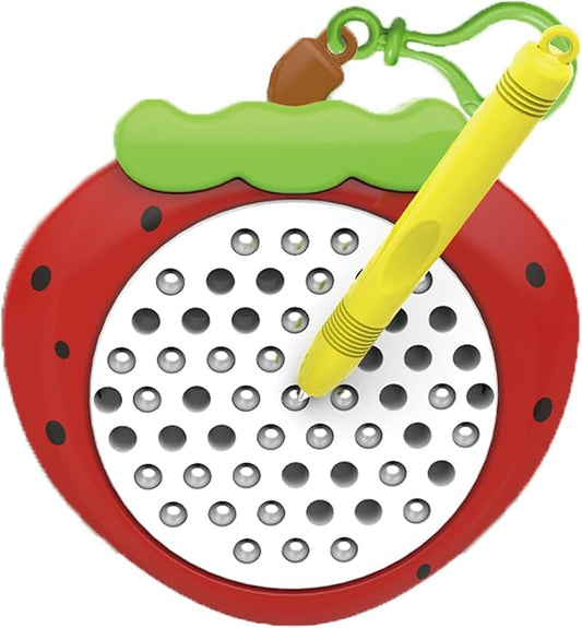 1PCS Strawberry Magnetic Drawing Board for Kids & Toddlers with Beads and Magnet Stylus Pen - Magnetic Travel Toy for Airplane & Car Ride Activities for Kids