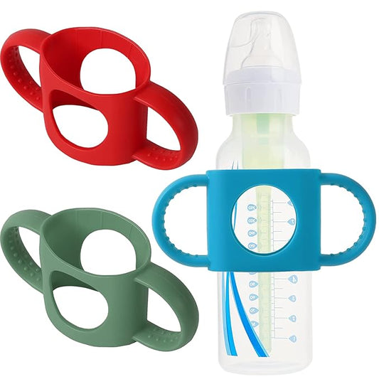 TonGass (3-Pack) TonGass Universal Fit Baby Bottle Holders with Easy Grip Handles for Babies to Hold Their Own Bottle - BPA-Free Soft Silicone