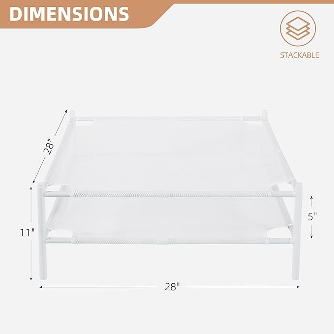 STORAGE MANIAC Sweater Drying Rack, Mesh Clothes Drying Rack, Stackable Laundry Drying Rack, Lay Flat Dryer for Delicates, Portable Dry Rack for Indoor or Outdoor, White, 2-Pack