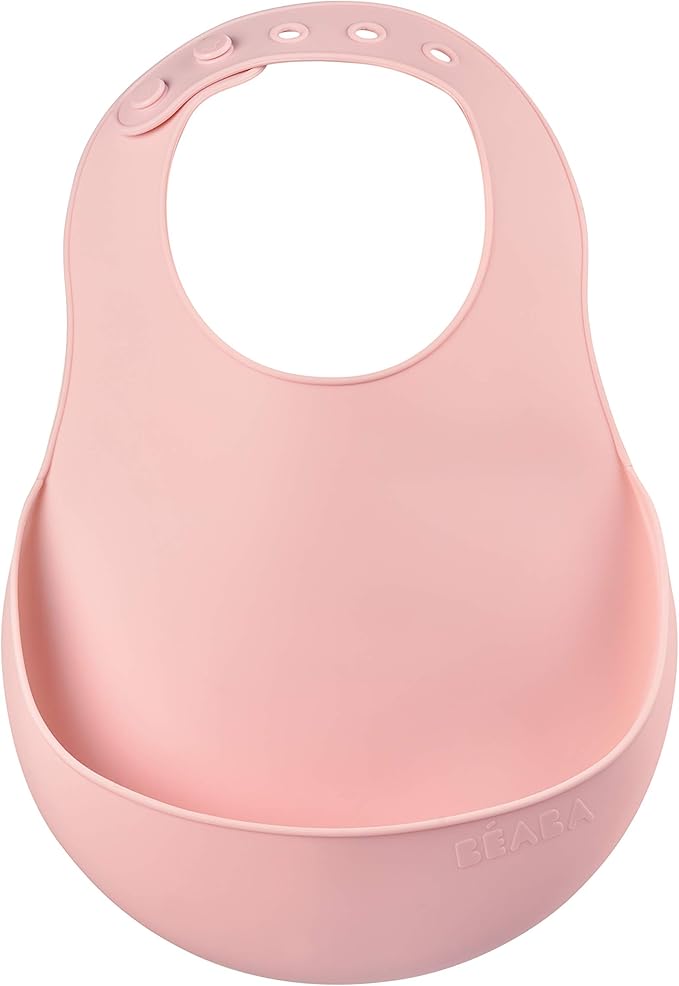 BEABA Silicone Baby Bib, Made with Soft Supple Silicone, Baby Bibs with Baby Food Catcher, Baby Essentials for Baby Feeding