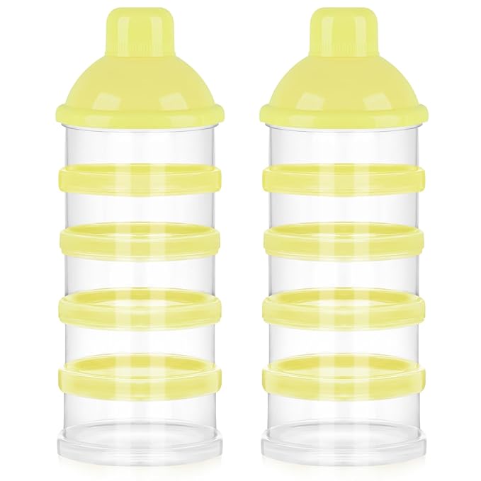 Accmor Formula Dispenser On The Go, 5 Compartments Stackable Formula Container for Travel, Baby Milk Powder Kids Snack Container, BPA Free