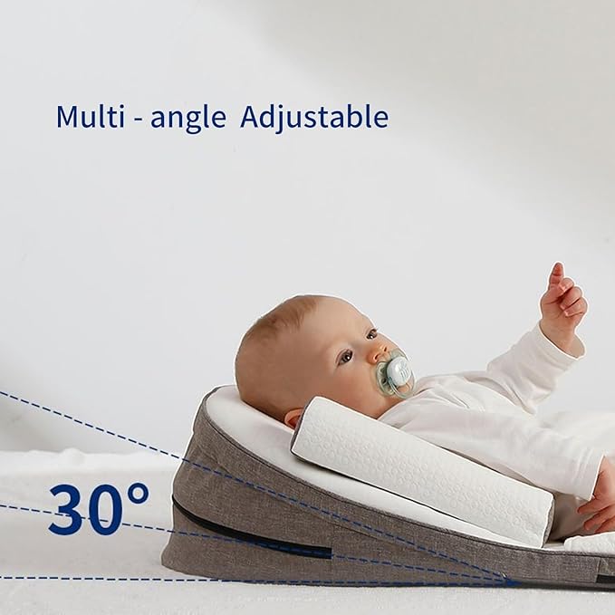 SISTINE Infants Feeding Pillow, Anti Overflow Feeding Pillow, Infants Multifunctional Feeding Support Pillow, Travel Portable, Cocoa Brown