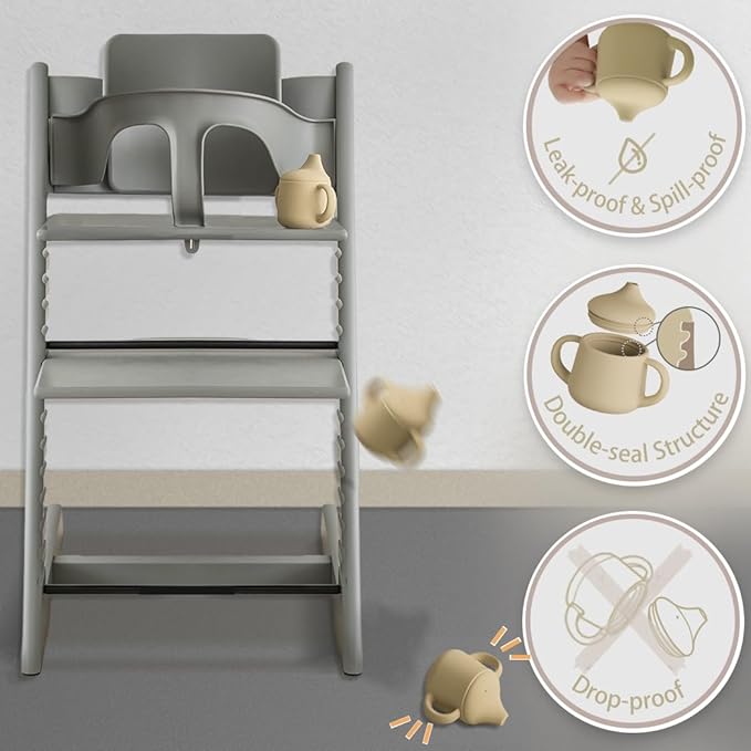 Moonkie Silicone Baby Sippy Cups | 3 Stages Training Cup Straw Cup for Infants Toddlers and Kid | 4 oz 1Pack