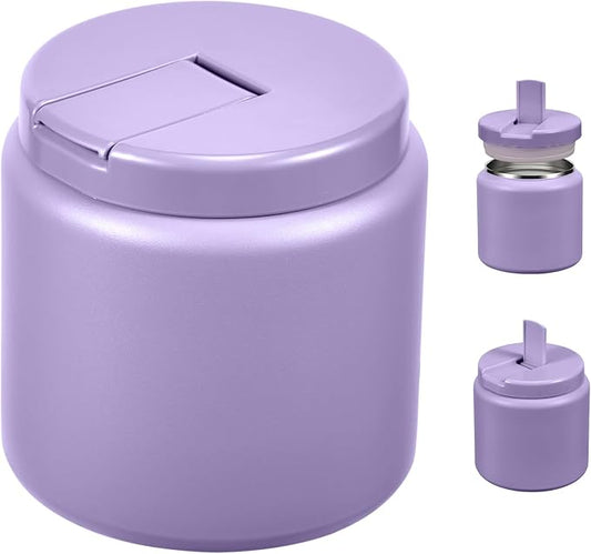 26oz Kids Thermos for Hot Food, Insulated Vacuum Food Jar with Buckle Lid, Stainless Steel Wide Mouth Leak Proof Insulated Lunch Container for School Picnic Travel, Purple