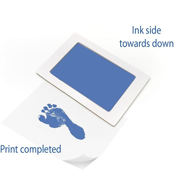 Extra Large Clean Touch Ink Pad for Baby Handprints and Footprints – Inkless Infant Hand & Foot Stamp – Safe for Babies, Doesn’t Touch Skin – Perfect Family Memory or Gift by Tiny Gifts, Blue