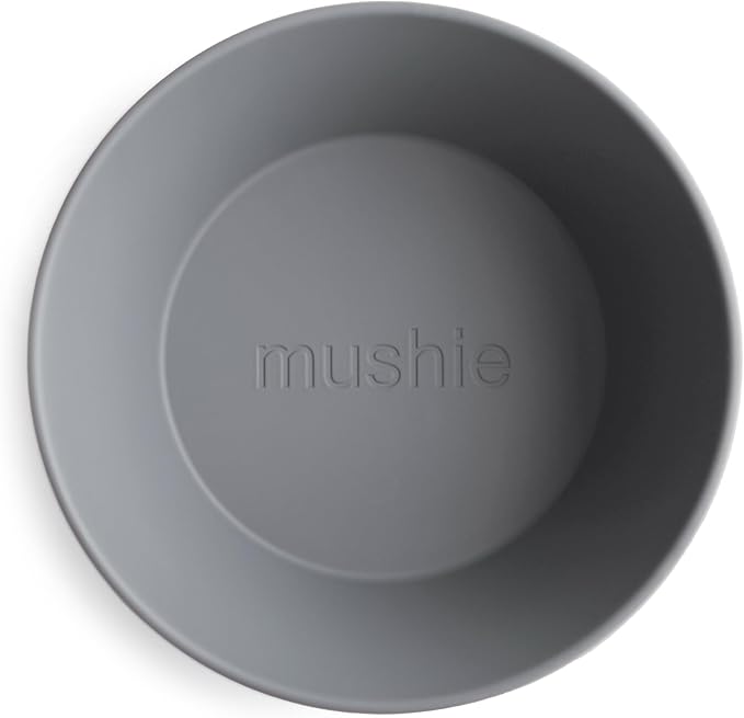 mushie Round Dinnerware Bowls for Kids | Made in Denmark, Set of 2 (Smoke)