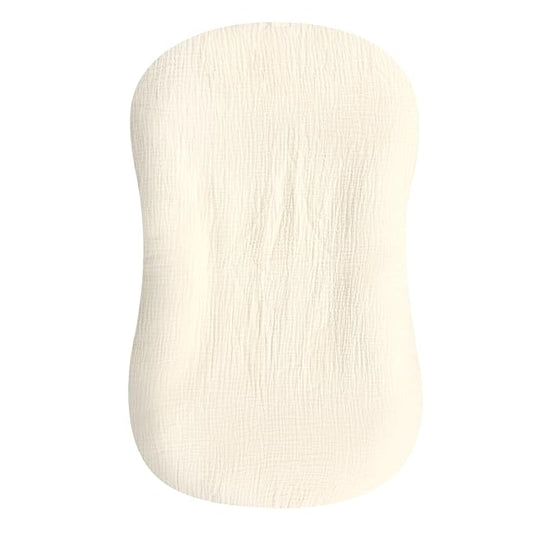 Hooyax Muslin Baby Lounger Cover, 100% Cotton Durable Newborn Lounger Cover, Soft and Breathable Infant Lounger Cover for Boys Girls, Covers Only (Yellow)