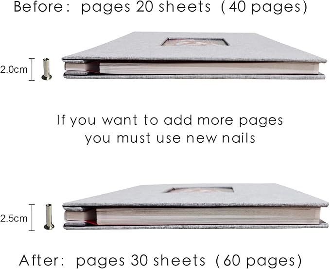 Spbapr Photo Album Self Adhesive Scrapbook Refill Pages for 11x10.6inch Photo Album