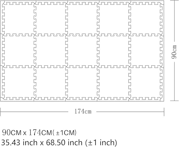 MQIAOHAM® 18 Pieces + 18 Edges Puzzle Play Mats, Soft Baby Play Mat, Kids Interlocking Foam Floor Tiles, Toddlers Carpet Playmats XZ301018-112