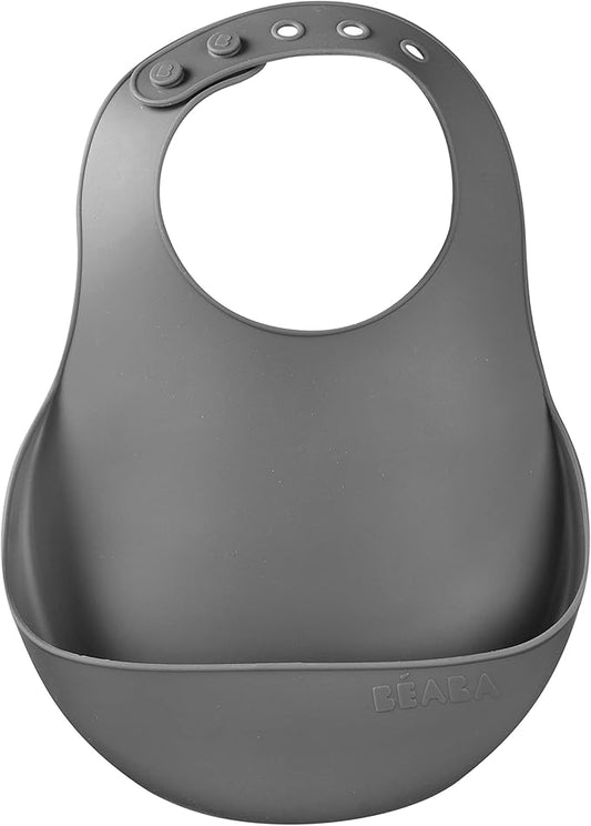 BEABA Silicone Baby Bib, Made with Soft Supple Silicone, Baby Bibs with Baby Food Catcher, Baby Essentials for Baby Feeding