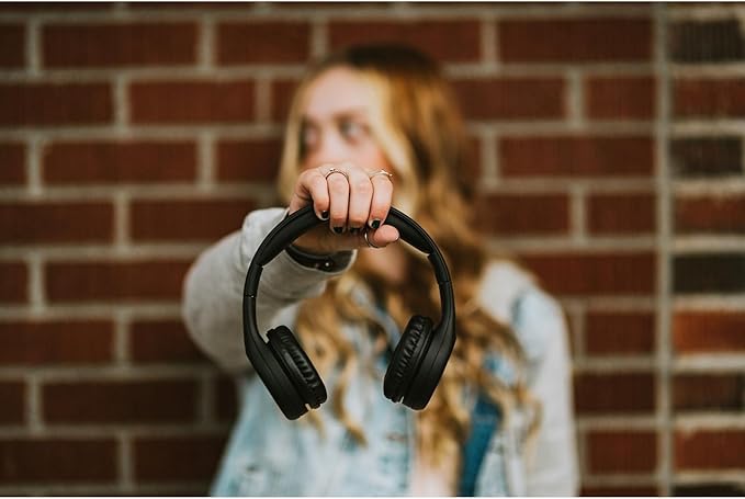 LilGadgets Connect+ Pro Wired Kids Headphones for School w/Microphone, Volume Limiting & Noise Reduction Over-Ear Headset w/Cord, SharePort Technology & SoftTouch Padding, Black Headphones for Kids