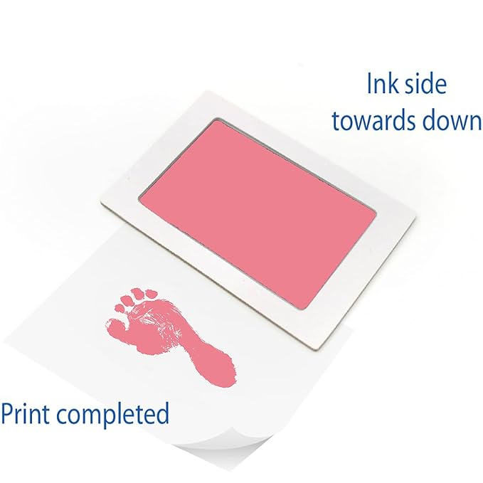Large Clean Touch Ink Pad for Baby Handprints and Footprints – Inkless Infant Hand & Foot Stamp – Safe for Babies, Doesn’t Touch Skin – Perfect Family Memory or Gift, Pink Print Kit by Tiny Gifts