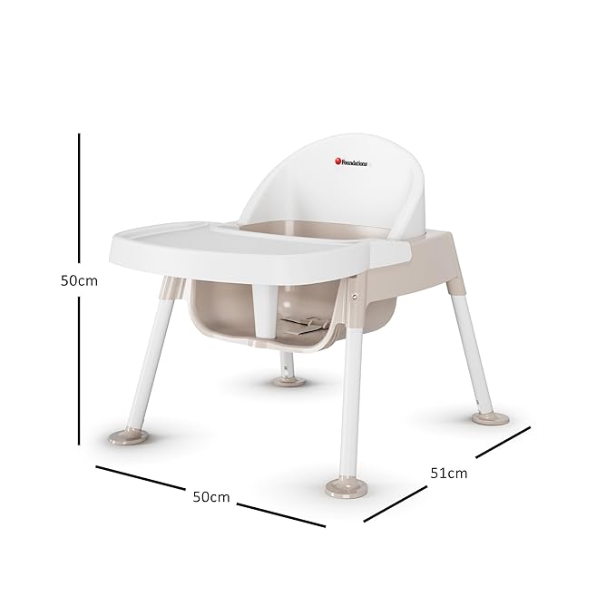 Foundations Secure Sitter Feeding Chairs Multipack, No-Tip Feet, 3-Point Adjustable Harness, Removable Tray, Easy to Clean, Stackable Feeding Chairs, 3 Pack (7 inch)