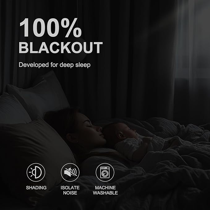 NICETOWN Plylux Blackout Curtains 84 inch Long 2 Panels for Bedroom, Grommet Thermal Insulated Room Darkening Curtains for Living Room Sliding Door Curtians for Patio Glass Door, 52 x 84, Dove Gray