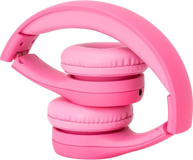 Snug Play+ Kids Headphones – Volume Limited 93dB for Safe Listening – Foldable, Durable Headphones for Toddlers, Boys & Girls – Tangle-Free Cord – Ideal for Travel, School, Tablets - Pink