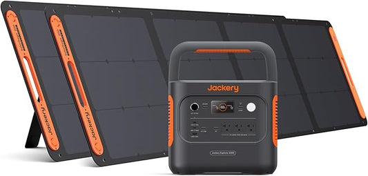 Jackery Solar Generator 2000 v2 with 2x200W Solar Panels, 2042Wh/2200W LiFePo4 Portable Power Station, 20ms UPS Home Backup, USB-C PD 100W Fast Charging for Power Outages, Emergencies, Camping & RVing